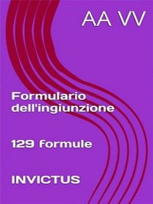 cover image of Formulario dell'ingiunzione